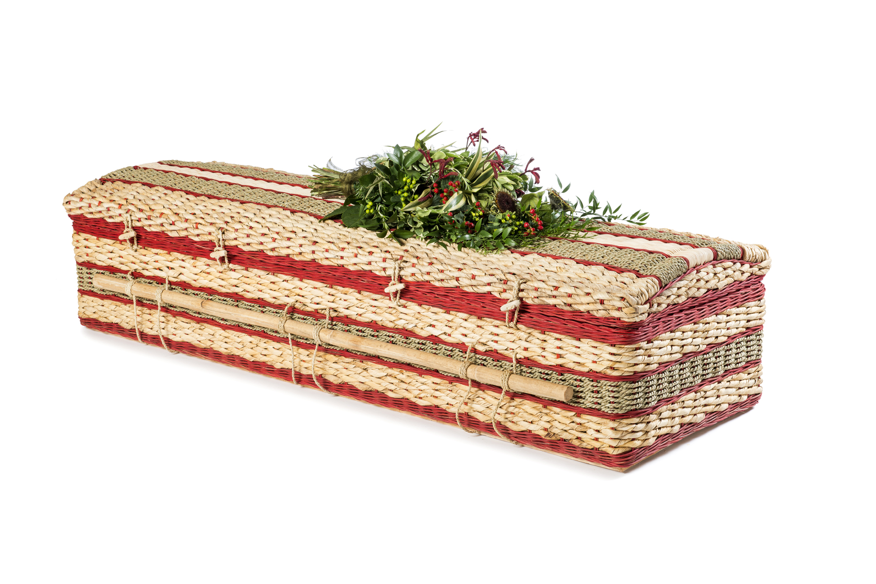 Banana-Casket-Cerise-With-Flowers